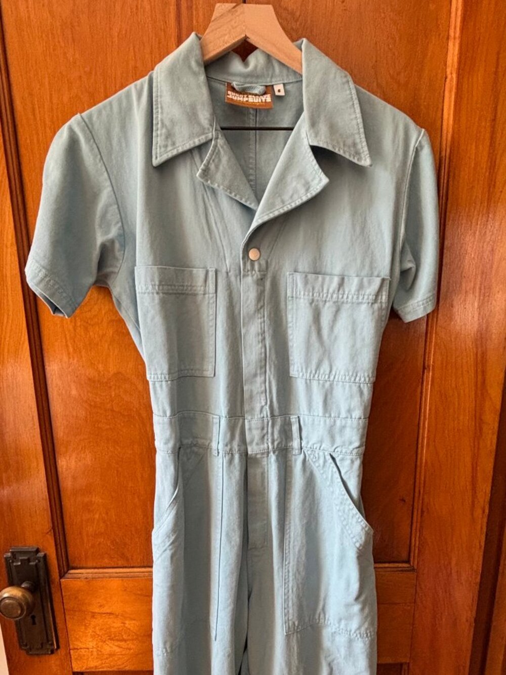 Big Bud Press short sleeved jumpsuit light blue size small